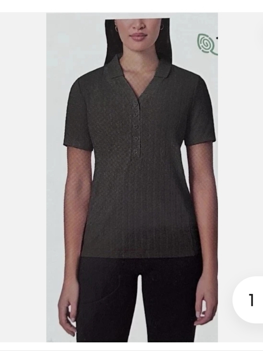 *(Ew)Mondetta Women's Ribbed Polo Shirt Kambaba (Green)
